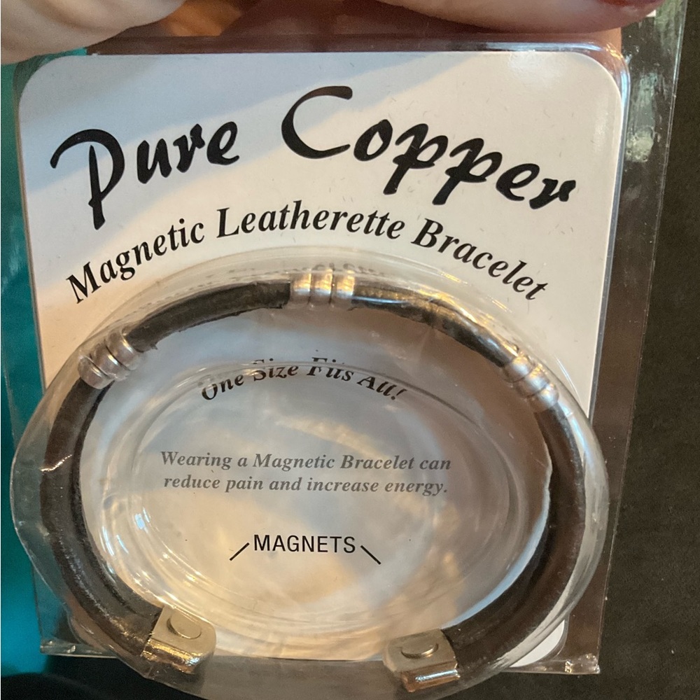 NWT Pure Copper Magnetic Leatherette Bracelet